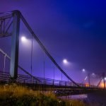 Selfoss Bridge at night